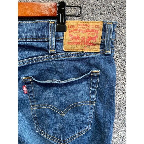 Levis 511 Slim Stretch Fit Mens 38x32 (38x30) Medium Blue Wash Denim - Picture 6 of 6